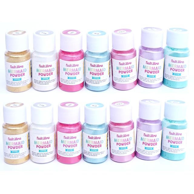 크리스탈팬시 스위트데이 인어펄가루 슬라임재료 7종세트 2세트 골드 진주펄 연핑크 핫핑크 연보라 에메랄드 민트