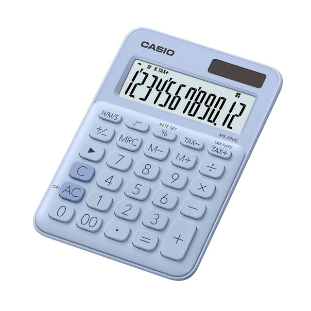 카시오 컬러 계산기 Ms 20uc 라이트블루