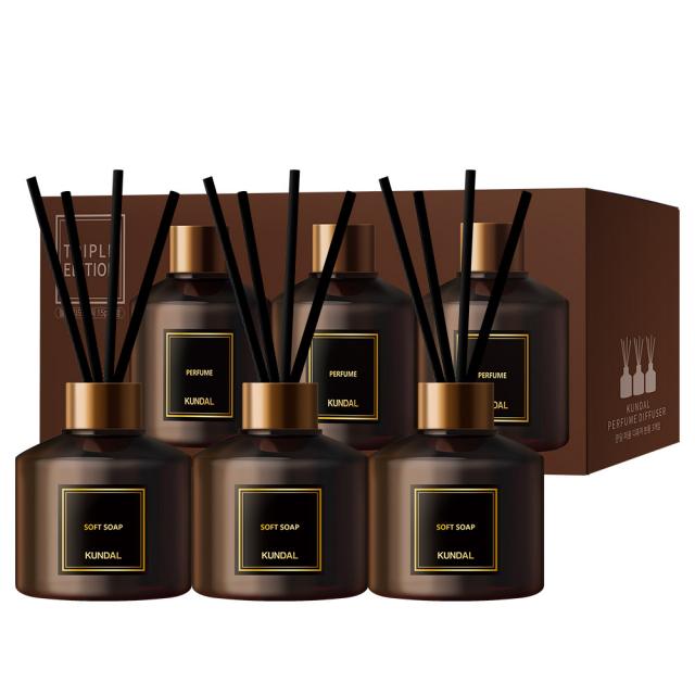 쿤달 퍼퓸 디퓨저 200ml 3개 + 섬유스틱 15개 세트 소프트솝향