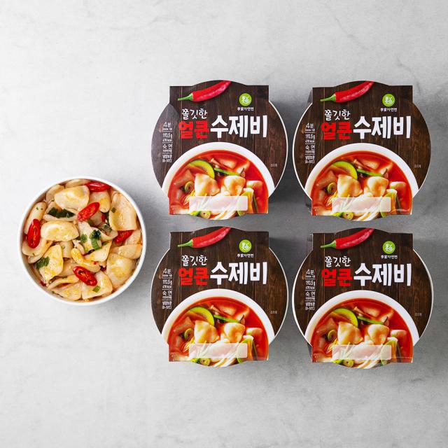 이가자연면 쫄깃한 얼큰 수제비, 193.5g, 4개