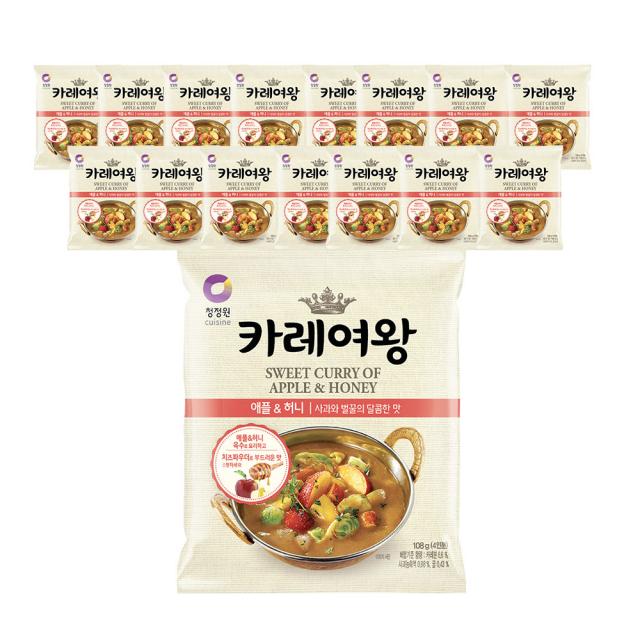 카레여왕 애플 앤 허니 분말카레, 108g, 16개