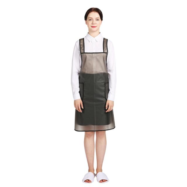 웰프런 우레탄 방수앞치마 검정파이핑 소 반투명 블랙 1개