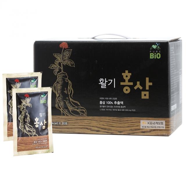 풍기도깨비 퓨어 바이오 홍삼 추출물 100퍼센트 프리미엄 활기, 100ml, 30개