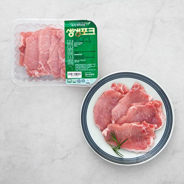 생생포크 한돈 무항생제 인증 등심 돈까스 (냉장), 500g, 1팩