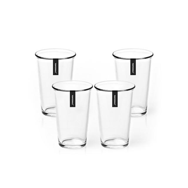글라스락 내열강화 샤이닝 유리 텀블러 4p 투명 380ml
