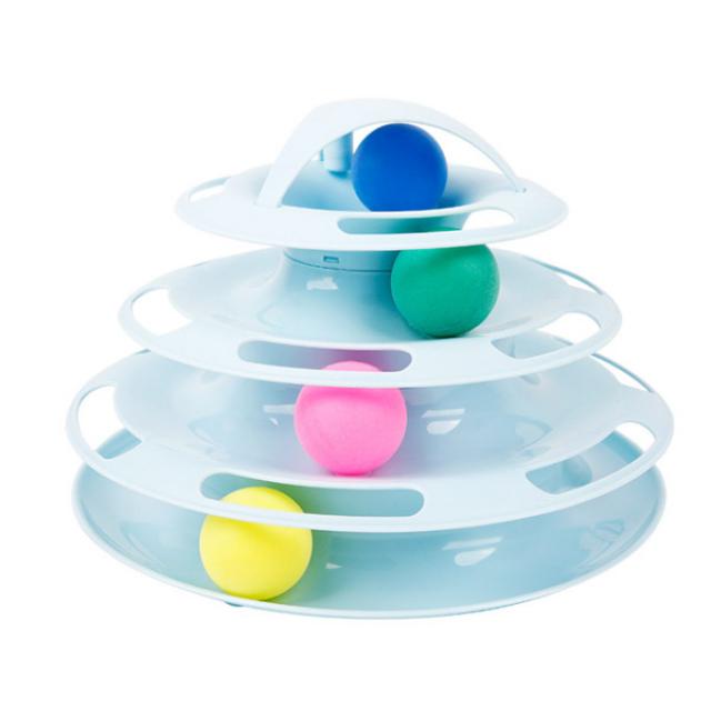 발라당 고양이 반자동 움직이는 공놀이 장난감 4단 블루 1개