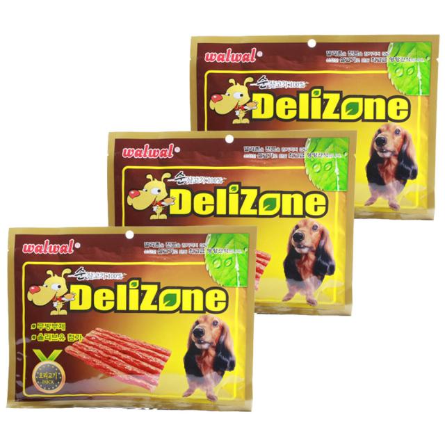 델리존 강아지간식 순살고기 스틱 400g, 오리고기맛, 3개