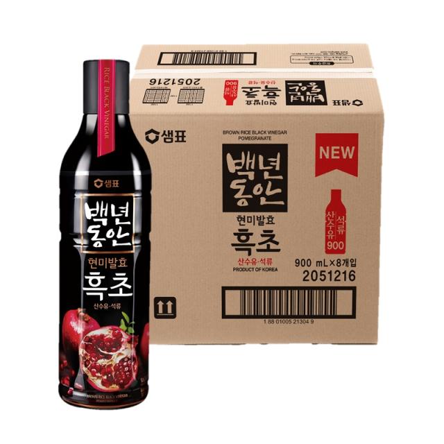 백년동안 흑초 산수유 석류, 900ml, 8개입