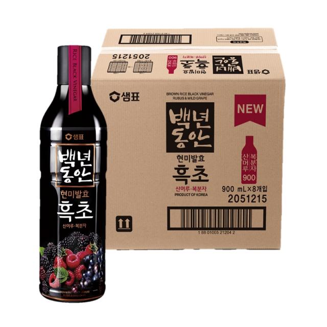 백년동안 흑초 산머루 복분자, 900ml, 8개입