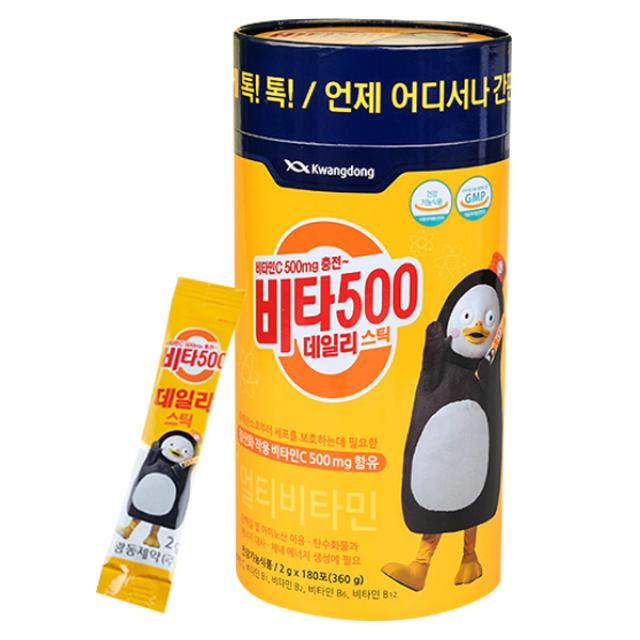 광동제약 비타 500 데일리 스틱 펭수 에디션, 2g, 180개