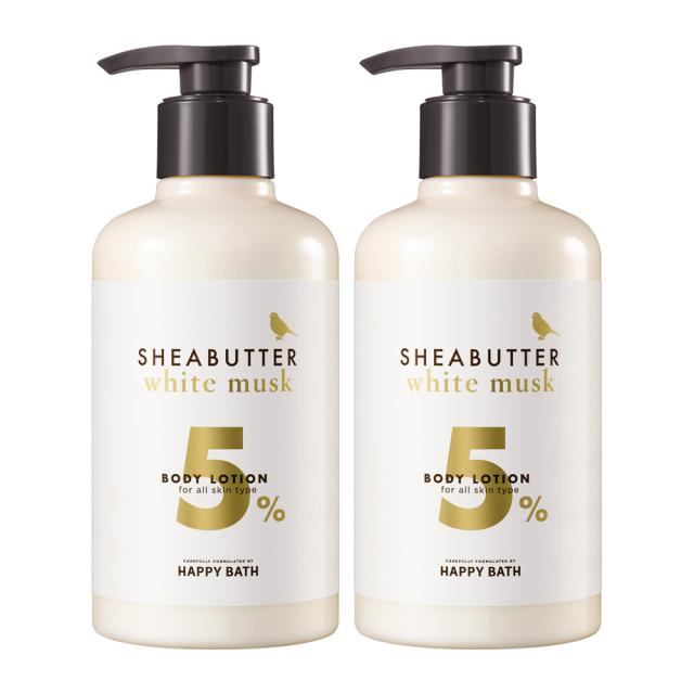 해피바스 시어버터 5% 바디로션 화이트머스크향, 500ml, 2개