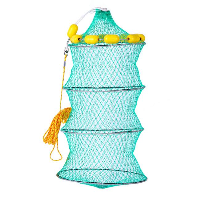 에코벨 낚시 4단 와이어 수제 부력망 그린