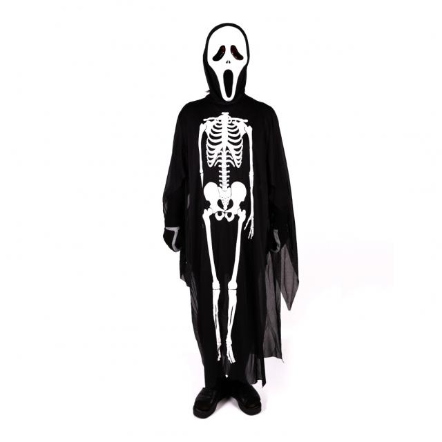 아이케이 해골망토 성인용 + 스크림가면 고급 혼합색상 1세트