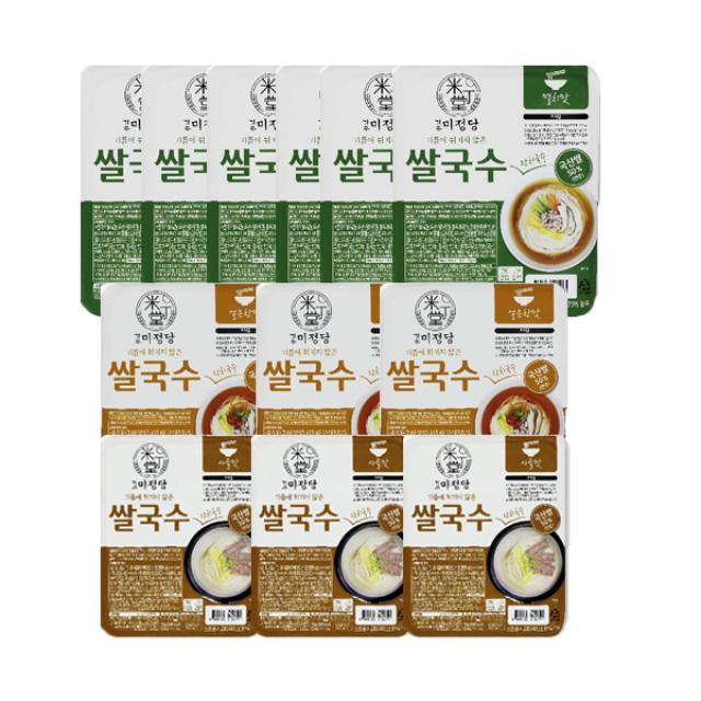 미정당 쌀국수 멸치맛 92g x 6p + 얼큰한맛 92g x 3p + 사골맛 92g x 3p, 1세트