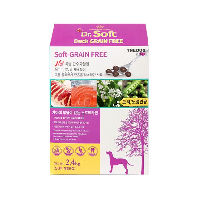 더독 노견용 닥터소프트 그레인프리 소프트사료 오리 2.4kg