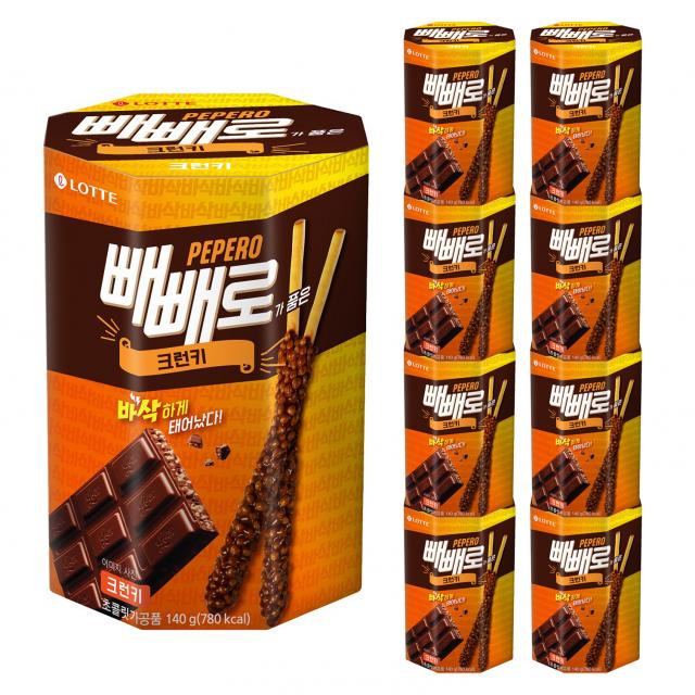 빼빼로 크런키 140g 9개