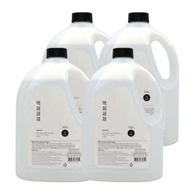 바른세탁소 액체세제 라임향 본품, 4개, 2.5L