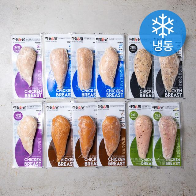 하림 이닭 닭가슴살 오리지널 110g X 3p + 훈제 100g X 3p + 갈릭 100g X 2p + 블랙페퍼 100g X 2p + 바질올리브 115g X 2p 냉동 1세트