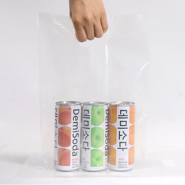 Pe 손잡이 비닐 쇼핑백 100p 투명