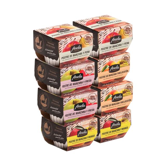 아넬라 생과일 디저트 적응 B 패키지 100g X 2p X 4종 세트 딸기 망고 복숭아 사과배 1세트