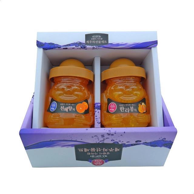 필내음 제주차선물 320g x 2종세트, 한라봉차 + 천혜향차, 1세트