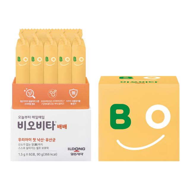 비오비타 배배 유아 낙산균 유산균 분말 스틱, 1.5g, 60개