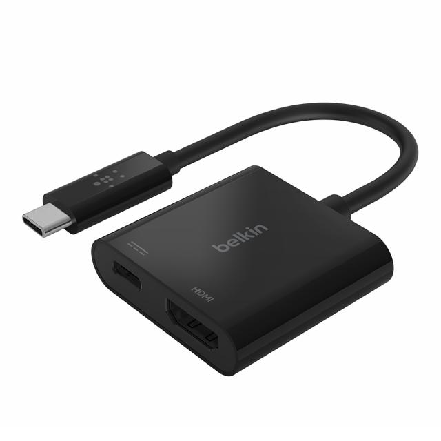 벨킨 Usb C To Hdmi + C타입 60w Pd 충전 어댑터 4k 영상출력 썬더볼트3 호환 젠더 Avc002