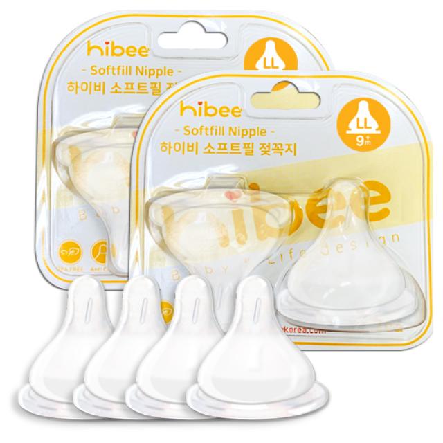 하이비 모유실감 더블하트 호환 소프트필 젖꼭지 2p Ll 9개월이상 2개