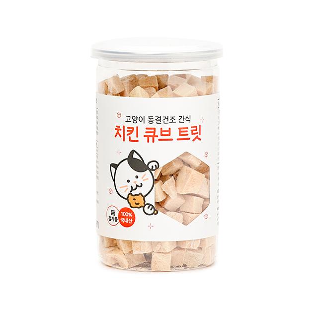 뽀시래기 고양이 동결건조 간식 큐브 트릿 120g 치킨 1개