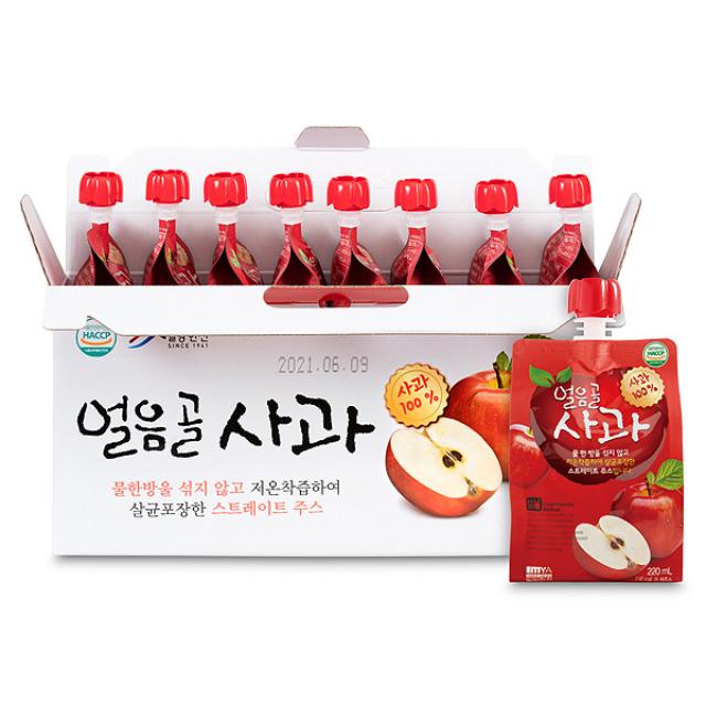 밀양한천 얼음골 사과 주스, 220ml, 16개