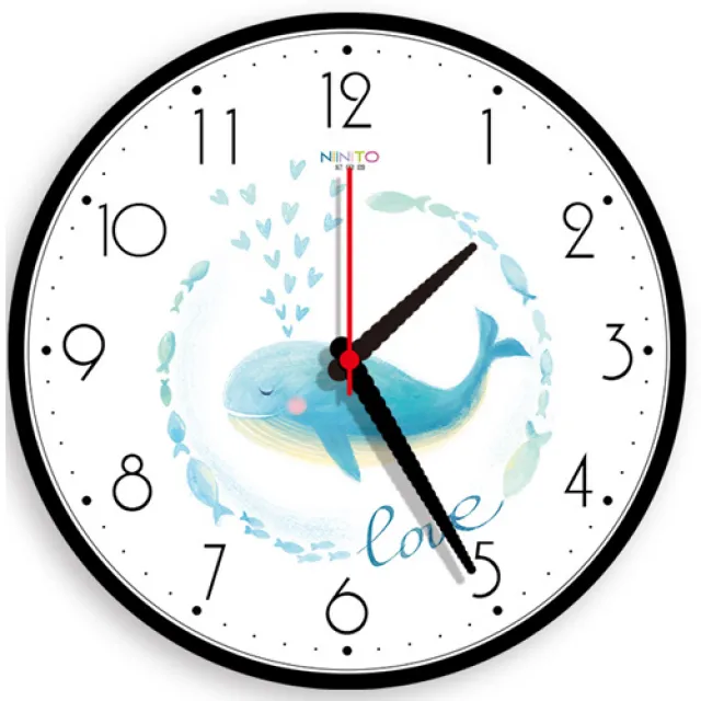 이지플 우드 심플 무소음 벽시계 40cm, 웨일2-4