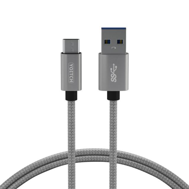 요이치 웨이크 USB 3.1 Gen1 C to A 타입 고속 충전 케이블 1m, 메탈, 1개