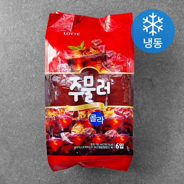 롯데제과 주물러 콜라 아이스크림 (냉동), 130ml, 6개