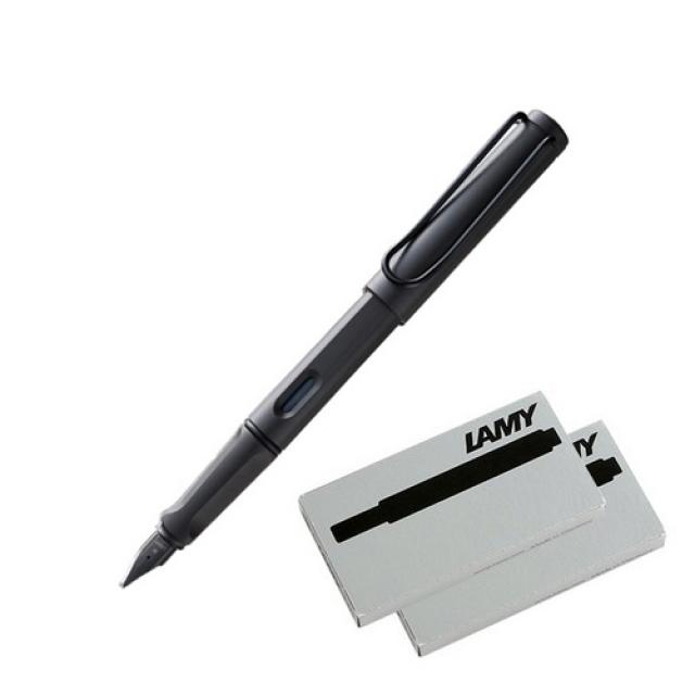 Lamy 사파리 만년필 + 잉크카트리지 2p F 매트블랙 만년필 