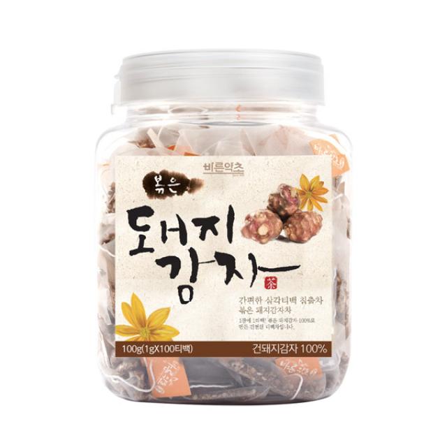 바른약초 볶은 돼지감자 차 삼각티백, 1g, 100개