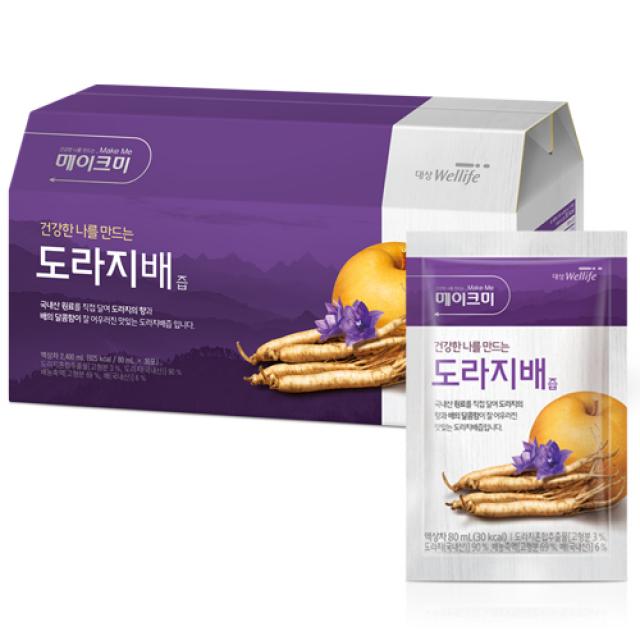 대상웰라이프 메이크미 도라지배즙 80ml 30개