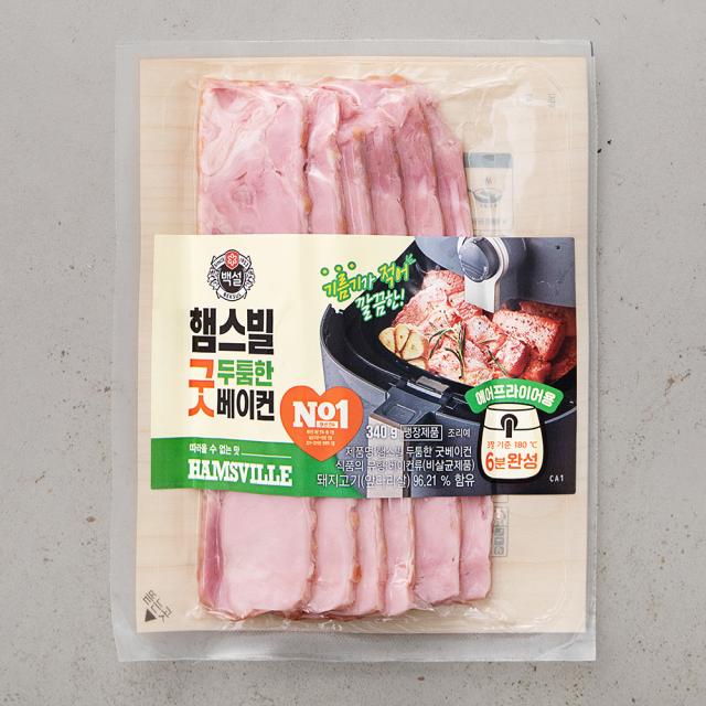 백설 햄스빌 두툼한 굿 베이컨 340g 1개