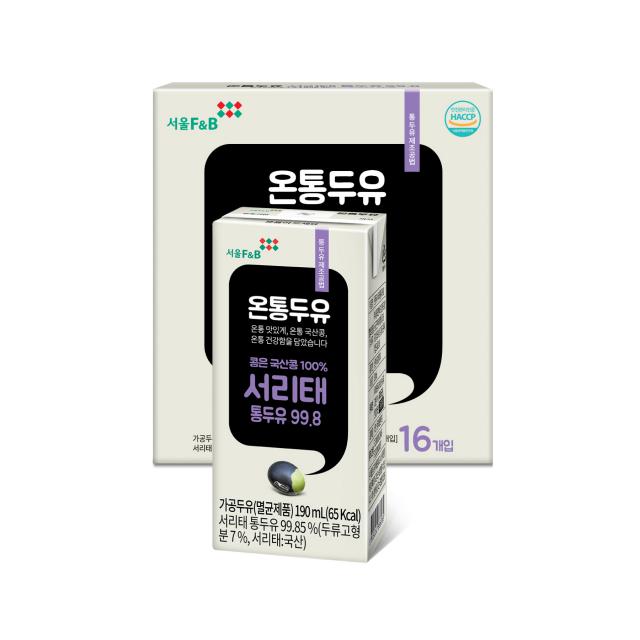 서울에프엔비 온통 서리태 통두유 190ml 16개