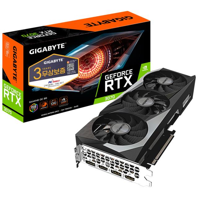 기가바이트 지포스 RTX 3070 Gaming OC D6 8GB 피씨디렉트 그래픽카드, 단일상품