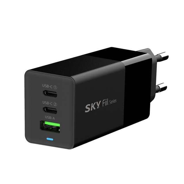 스카이 필 Usb Pd 3포트 어댑터 고속 충전기 Gan65s Sky G65spd3 65w 블랙 1개