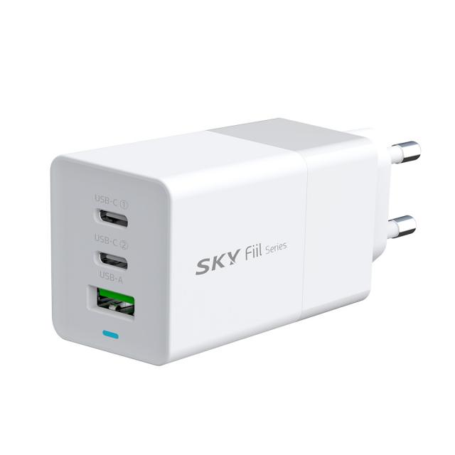 스카이 필 Usb Pd 3포트 어댑터 고속 충전기 Gan65s Sky G65spd3 65w 화이트 1개
