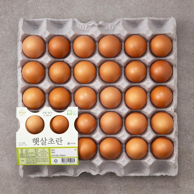 양지뜨레 무항생제 인증 햇살초란 30구, 1320g, 1개