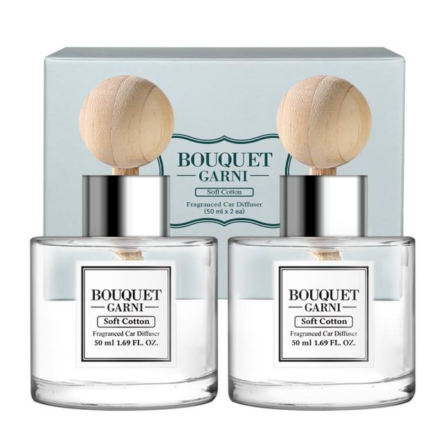 부케가르니 차량용 디퓨저 50ml, 소프트코튼, 2개