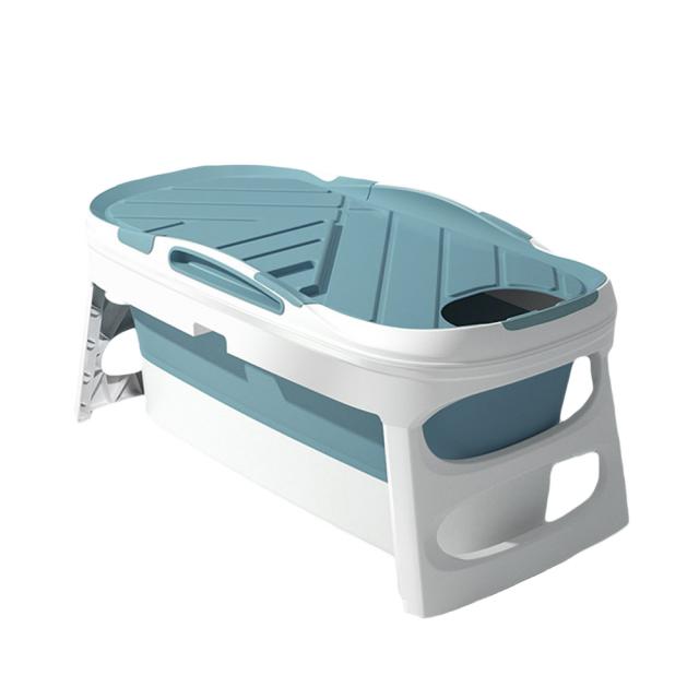 위드휴 프리미엄 접이식 욕조 + 커버 세트 블루 대형 1개