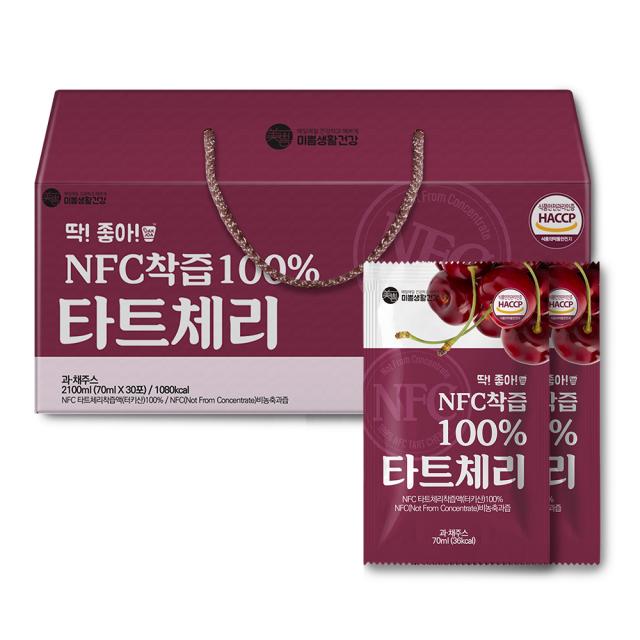 미쁨생활건강 딱좋아 NFC착즙 타트체리즙, 30개, 70ml