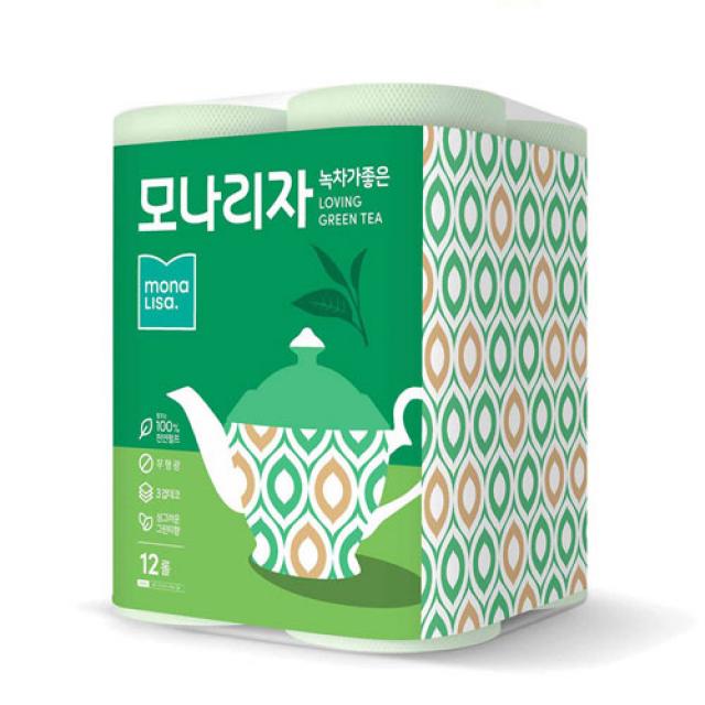 모나리자 녹차가 좋은 화장지 30m 1팩 12롤