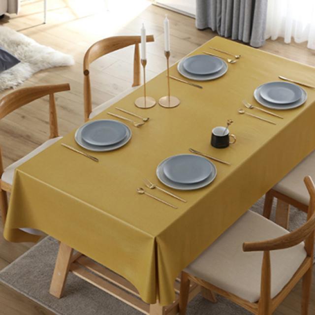 리젠스 포름알데히드 영향 없는 PVC 방수 테이블보, 머스타드, 120 x 170 cm