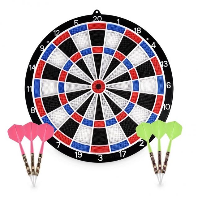 DART SQUARE 국제규격 KCL인증 국내산 소프트 다트 + 다트 보드 세트, 핑크(다트), 그린(다트), 블루 + 레드(다트보드)