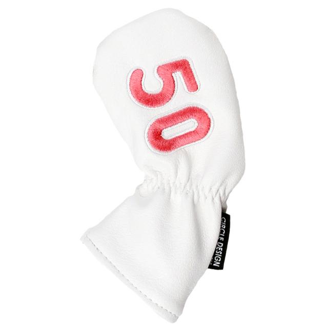 써클디자인골프 스타 스컬 아이언 웨지 헤드커버 화이트, 50