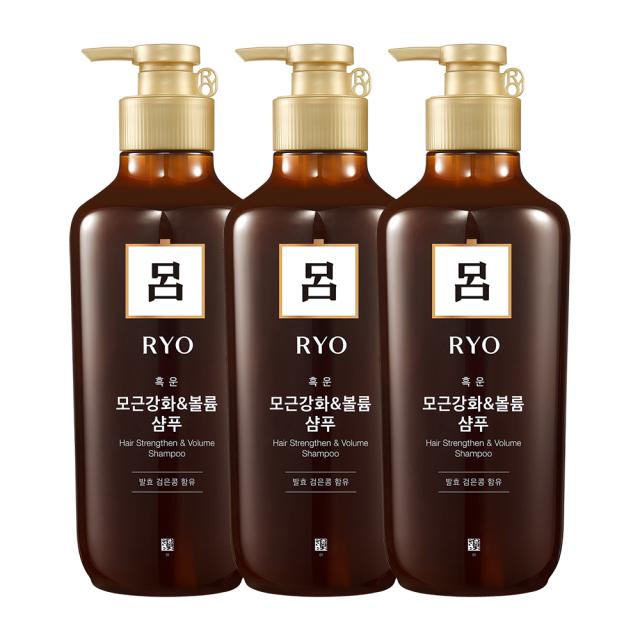 려 흑운 모근강화 볼륨케어 샴푸, 550ml, 3개